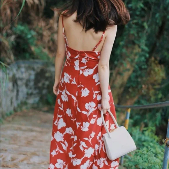 Petite studio red floral dress size small - Picture 6 of 7